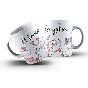 Caneca divertida A Louca dos Gatos