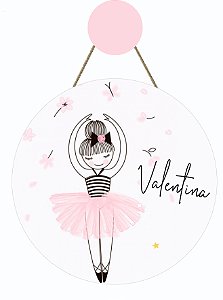 Enfeite infantil porta Maternidade personalizado Bailarina aquarela
