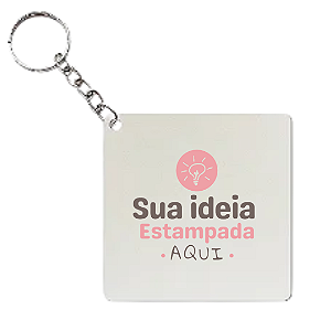 Chaveiro em mdf quadrado personalizado com logo, nome, personagem 100 unidades