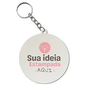 Chaveiro em mdf redondo personalizado com logo, nome, personagem 100 unidades