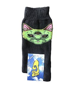 Meia Gnarly Foot Cat Alien