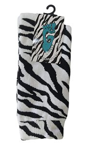 MEIA GNARLY ZEBRA BRANCA/PRETA