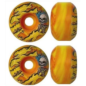 Roda Milk Burning Skull 53mm 101a Yellow/Orange