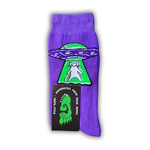 Meia Gnarly Foot Gato Abduzido