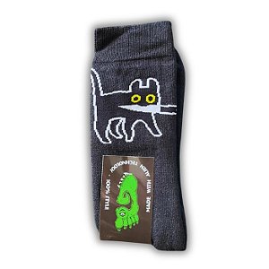 Meia Gnarly Foot Gato Faca