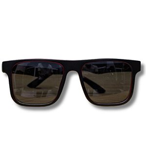 Óculos de Sol Quadrado Preto Detalhe Bordo Bang Life