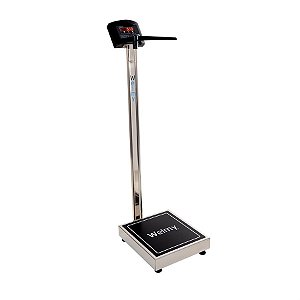 Balança INOX Antropométrica Digital 200kg Divisão 50g com Visor LED - Welmy