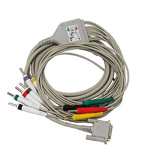 Cabo de ECG 10 Vias tipo Banana Para Eletrocardiógrafo Cardiocare 2000 / Cardiotouch 3000 - Bionet