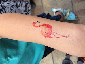 Tatuagem de flamingo tropical duas unidades