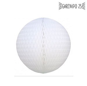 Globo de Papel de Seda   vinte e um centímetros  Branco