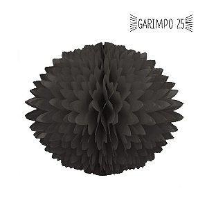 PomPom de Papel de Seda   vinte e oito centímetros   preto