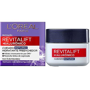 Creme Loreal Revitalift Hialurônico Noturno Preenchedor Antiidade 49g