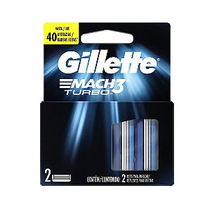 Carga Para Aparelho de Barbear Gillette Mach3 Turbo Refil 2 Cartuchos