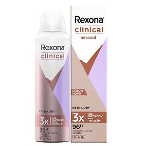 Desodorante Rexona Clinical 96h Extra Dry Feminino Aerosol 150ml