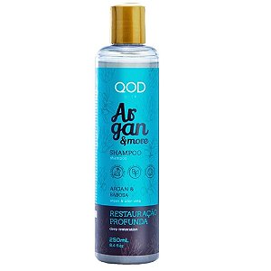 Shampoo Sem Sal Argan e Babosa Restauração Profunda Qod City 250ml