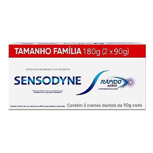 Sensodyne Rápido Alívio 2x90g Creme Dental Proteção Duradoura