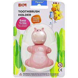 Suporte Para Escova Dental Infantil EHM Flipper Hipopótamozinho