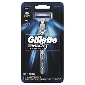 Aparelho De Barbear Gillette Mach3 Turbo Recarregável Com 1 Cartucho