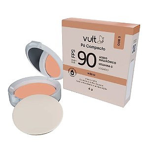 Pó Compacto Ácido Hialurônico e Vitamina C FPS90 Médio Vult 6g