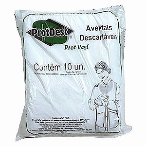 Avental Prot Vest Branco Manga Longa Gr 30 Com 10 Unidades -
