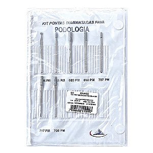 Kit de Pontas Diamantadas para Podologia - Fava