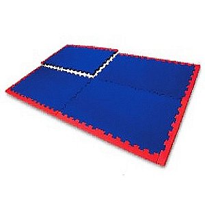 Kit Home Tatame 4 Peças (100 X 50)cm 20mm Vermelho E Azul - Maxtatame