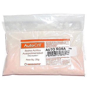 Resina Acrílica Autopolimerizável Pó AutoCril Rosa 20g - Imodonto