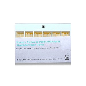 Pontas de Papel Absorvente 28mm com 120 Unidades - Dentsply