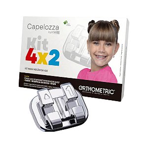 Kit Braquete Metalico Capelozza System 4X2 0,022 Com 1 Caso + 4 Tubos 4 Arcos + 8 Stops - Orthometric