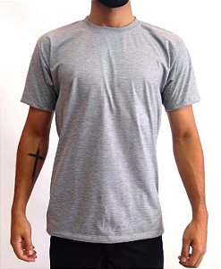 Camiseta gola redonda cinza mescla - manga curta