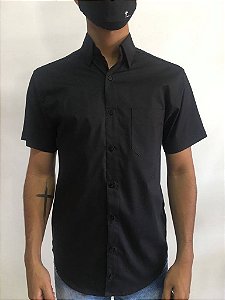 CAMISA MANGA CURTA PRETA