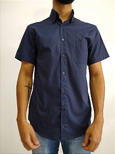 CAMISA MANGA CURTA AZUL MARINHO