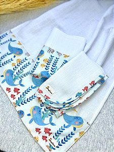 Kit Fralda Honey Premium - Fundo do Mar