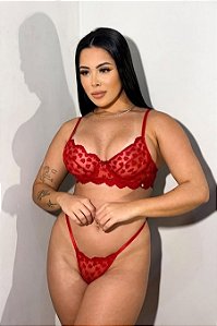 Conjunto 1/2 Taça bordado