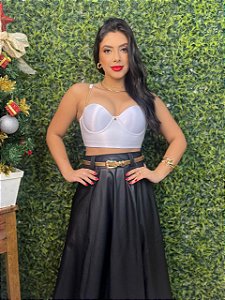 Conjunto Cropped Canelado Plus Size