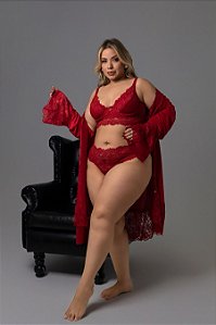 Conjunto Rendado Plus Size