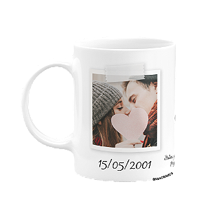 Caneca 325ml - Personalizar com duas fotos e duas datas - Nosso amor