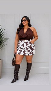Saia Cowprint Plus Size Estilo e Conforto