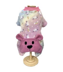 Macacão ursinho soft rosa