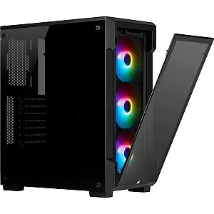 Gabinete Corsair 220T, Fans ARGB, Mid-Tower, Vidro lateral