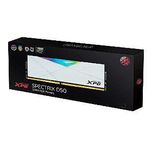 Memória XPG Spectrix D50 RGB, 32GB, 2x16GB, 3200MHz, DDR4 - White