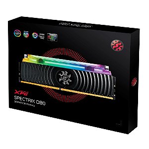 Memória XPG Spectrix D80 RGB, 32GB, 2x16GB, 3200MHz, DDR4