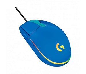 Mouse com fio Logitech G203 Lightsync Azul RGB, 8.000DPI