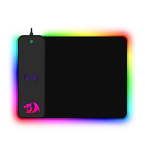 Mouse Pad Redragon Crater Qi Wireless RGB - Preto