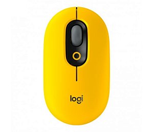 Mouse sem fio Logitech POP Amarelo Blast, 4.000DPI, USB