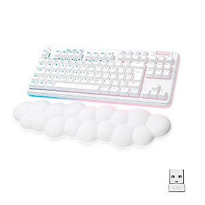 Teclado sem fio Logitech G715 LIGHTSYNC RGB Branco, Mecânico, ABNT - Switch GX Brown