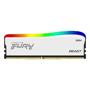 Memória Kingston Fury Beast White RGB, 8GB, 1x8GB, 3200MHz, DDR4