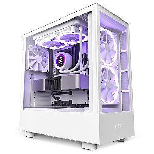 Gabinete NZXT H5 Elite RGB, Branco, Mid-Tower, Vidro lateral