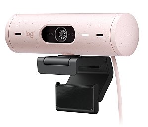Webcam Logitech Brio 500, UltraWide, com Microfone, 1080p - Rosé