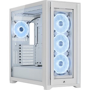 Gabinete Corsair iCUE 5000X ARGB, QL Edition, Branco, Mid-Tower, Vidro